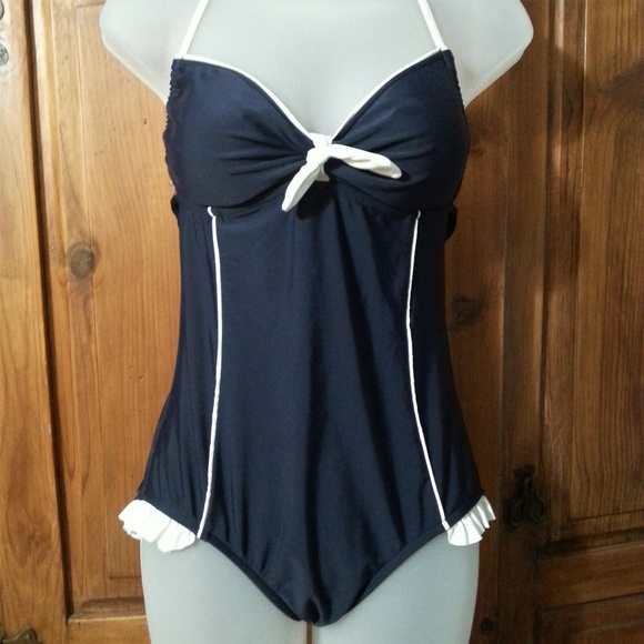 VM Other - VM One Piece Navy and White Bathing Suit